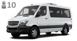 VAN, up to 10 passengers, standard luggage